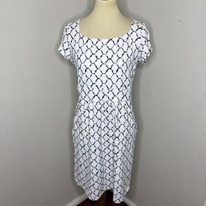 J.‎ McLaughlin Catalina Cloth Black White Emma Dress Large L